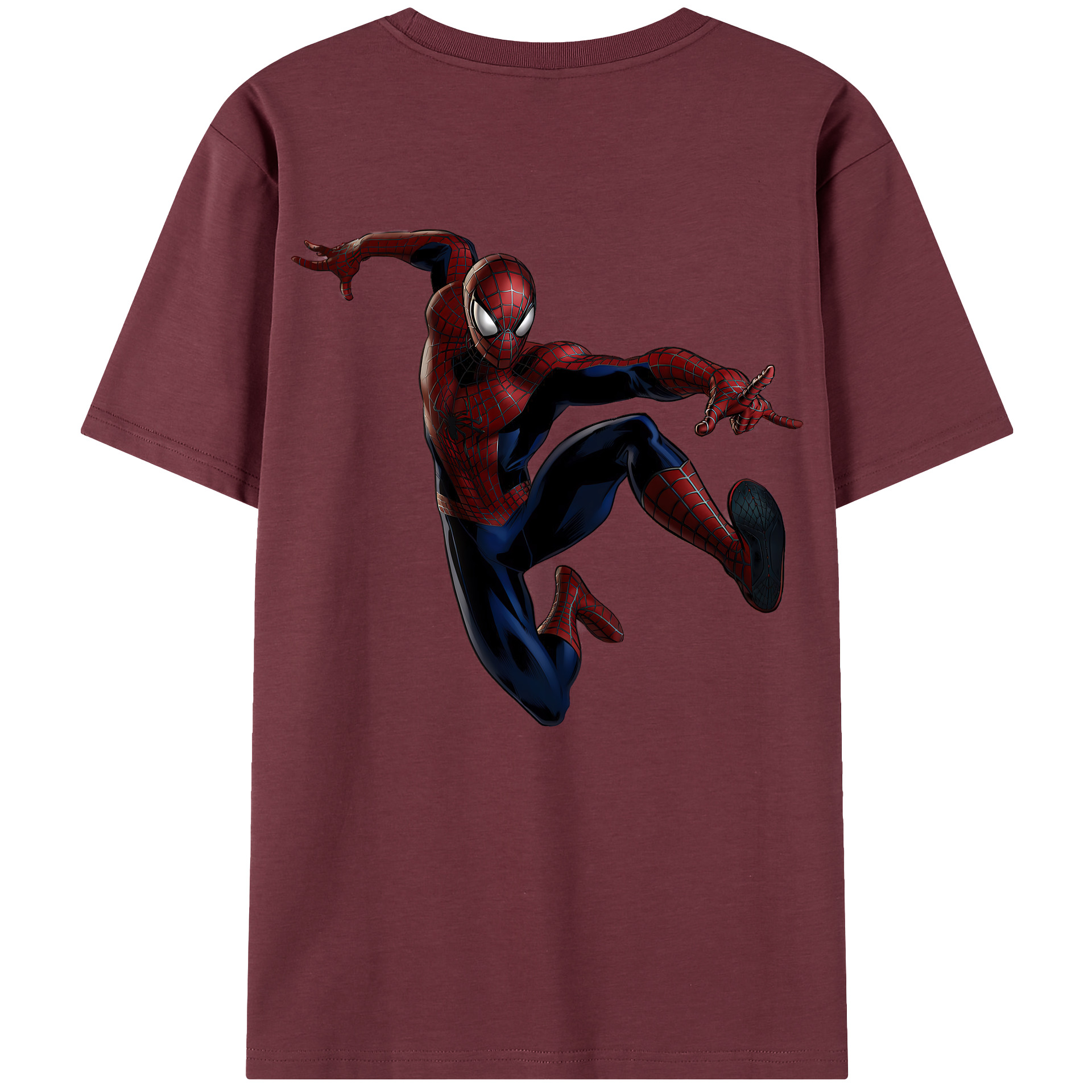 Spider Man スパイダーマン 綿100％半袖Tシャツ（背面プリント）